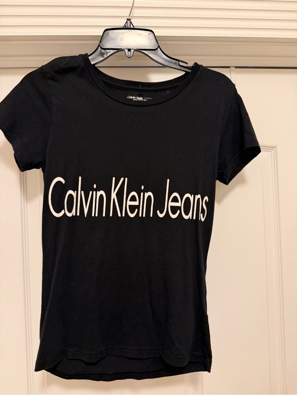 Calvin Klein Jeans Black Tee with White Logo